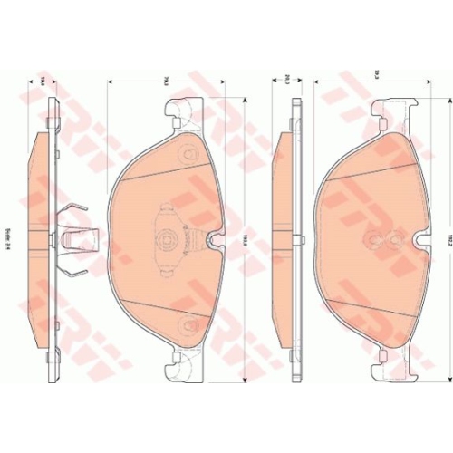 Placute frana Bmw 5 Touring (F11), 11.2009-, 6 Cabriolet (F12), 03.2011-, Seria 7 (F01, F02, F03, F04), 02.2008-12.2015, TRW