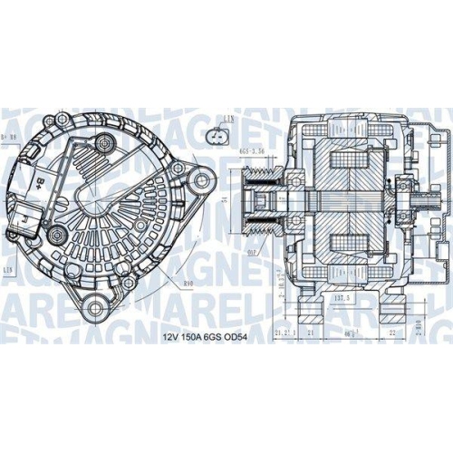 Alternator Ford B-Max, C-Max 2, Ecosport, Fiesta 6, Focus 3, Grand C-Max, Kuga 2, Tourneo Connect, Tourneo Courier, Transit Connect, Transit Courier; Mazda 2; Volvo C30, 1.4 MZR-CD, 1.5 EcoBlue, 1.5 TDCi, 1.6 MZ-CD, 1.6 TDCi, D2