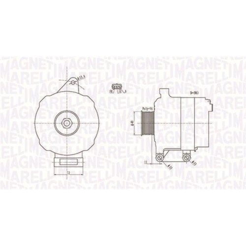 Alternator Ford Fiesta 5 (Jh Jd) 11.01-12.14, Fusion (Ju) 08.02-12.12, 1.25 16V, 1.6 16V, 1.25, 1.4, 1.6, MAGNETI MARELLI