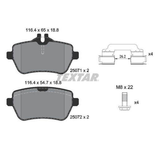 TEXTAR set placute frana,frana disc Q+