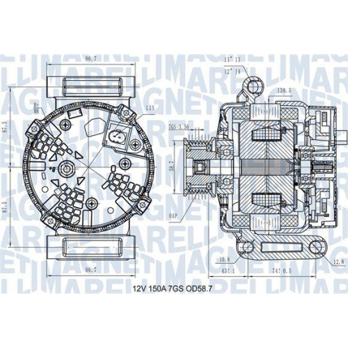 Alternator Ford Ranger (Tke), Transit Box (Fa), Transit Bus(Fd , Transit Custom V362 Box (Fy, Transit Custom V362 Bus (F3), Transit (Fm , Transit V363 Box (Fcd, Transit V363 Bus (Fad, Transit V363 Platform / Chassis (Fed, 2.2 TDCI, 3.2 TDCi