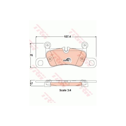 Set placute frana Trw GDB1875, parte montare : Punte spate