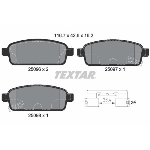 TEXTAR set placute frana,frana disc Q+