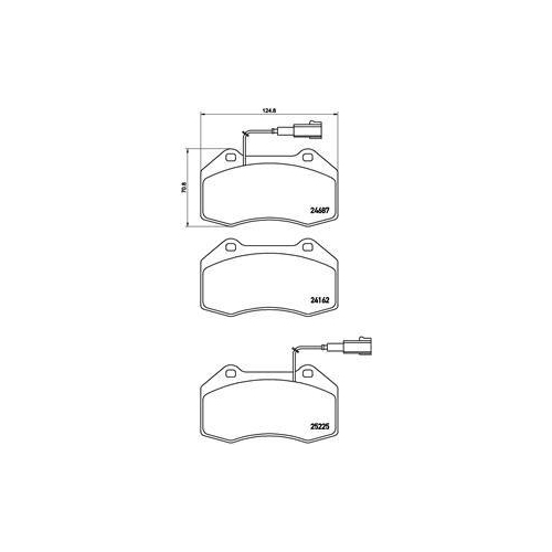 Placute frana Abarth 500 / 595 / 695 01.08-, 500c / 595c / 695c 05.08-; Alfa Romeo 4c (960) 03.13-12.20, 4c Spider (960) 10.14-12.20, Mito (955) 08.08-10.18, Stelvio (949) 12.16-; Fiat Punto Evo 07.08-02.12, Punto 03.12-, Fata, BREMBO