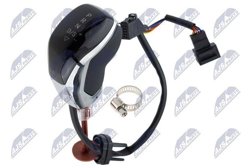 Nuca schimbator viteze VW Golf VI 2008-, Golf VII 2013-, Golf Plus 2005-, Passat B8 2014-, Skoda Superb 2015-, Octavia III 2012-, Seat Leon 2012-, Ibiza 2017-; cutie viteze automata, cromata, iluminare culoare alba; VW-065; NTY, aftermarket