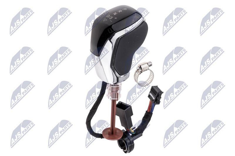Nuca schimbator viteze VW Golf VI 2008-, Golf VII 2013-, Golf Plus 2005-, Passat B8 2014-, Skoda Superb 2015-, Octavia III 2012-, Seat Leon 2012-, Ibiza 2017-; cutie viteze automata, cromata, iluminare culoare rosie; VW-066; NTY, aftermarket