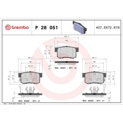 Placute frana Acura Rdx 01.12-05.18, Rdx 04.06-12.12; Honda Accord Ix Saloon (Cr) 09.12-, Accord 7 (Cl Cn) 01.03-09.12, Accord 8 (Cu) 04.08-, Accord 8 Estate (Cw) 07.08-, Cr-V 2 (Rd) 09.01-07.07, Cr-V 3 (Re) 06.06-, Cr-V 4 (Rm) 01.12-, Cr-V 5 (Rw Rt) 12.1