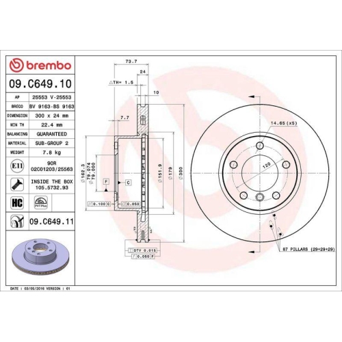 Set disc frana BMW 1 (E81) 09.06-09.12, 1 (E87) 02.03-01.13, 1 Convertible (E88) 12.07-12.13, 1 Coupe (E82) 10.06-10.13, 3 (E90) 02.04-02.12, 3 Convertible (E93) 05.06-12.13, 3 Coupe (E92) 01.05-12.13, 3 Touring (E91) 12.04-12.12, Z4 Roadster (E89) 02.09-