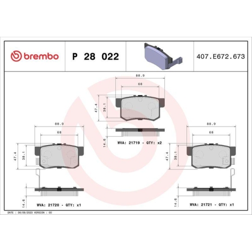 Placute frana Acura Tsx (Cl); Honda Accord 4 (Cb), Accord 4 Aerodeck (Cb), Accord 4 Coupe (Cb, Accord 5 (Cc, Accord 5 (Ce, Accord 5 Aerodeck (Ce), Accord 5 Coupe (Cd), Accord 6 Coupe (Cg), Accord 7 (Cl, Accord 7 Tourer (Estate) (Cm, Civic Ix Sedan (Fb), C