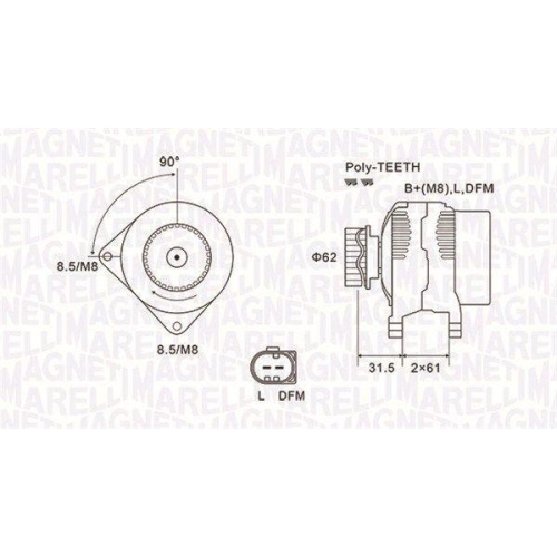 Alternator Vw Multivan T5 (7hm, Touareg (7la, Transporter T5 Box (7ha, Transporter T5 Bus (7hb, Transporter T5 (7jd, 2.5 TDi, 2.5 TDI 4motion, 2.5 R5 TDI