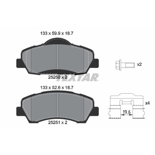 TEXTAR set placute frana,frana disc Q+