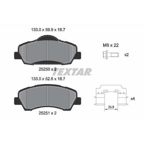 TEXTAR set placute frana,frana disc Q+