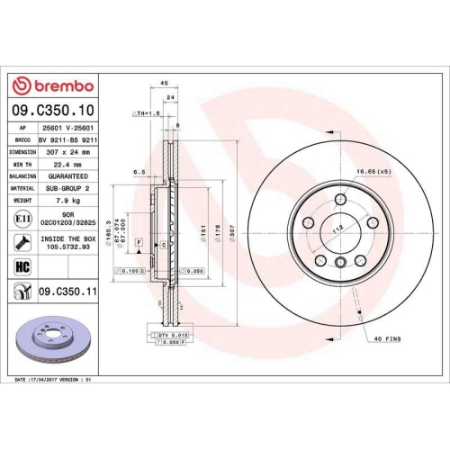 Set disc frana BMW 1 (F40) 07.19-, 2 Active Tourer (F45) 11.13-10.21, 2 Active Tourer (U06) 11.21-, 2 Active Tourer Van (F45) 11.13-10.21, 2 Gran Coupe (F44) 11.19-, 2 Gran Tourer (F46) 07.14-, 2 Gran Tourer Van (F46) 07.14-, X1 (F48) 11.14-12.22, X1 (U11