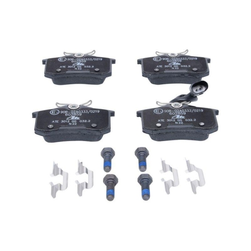 Set placute frana Ate 13046028592, parte montare : Punte spate, Ford Galaxy (Wgr) 1995-2006; Vw Sharan (7m8, 7m9, 7m6) 1995-2010; Seat Alhambra (7v8, 7v9) 1996-2010