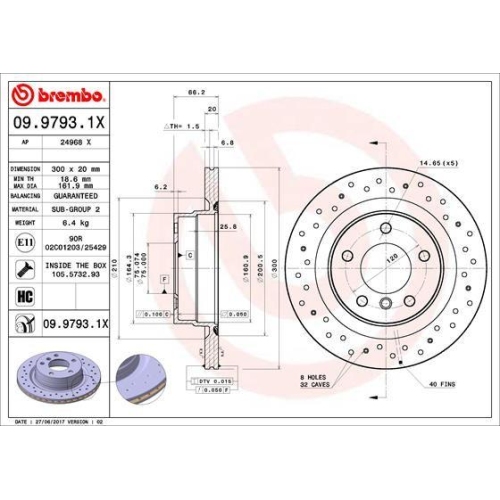 Set discuri frana BMW: 1 (E81), 1 (F20), 2 Cabriolet (F23), 2 Coupe (F22), 3 (E90), 3 (F30), 3 Convertible (E93), 3 Coupe (E92), 3 Gran Turismo (F34), 3 Touring (E91), 4 Coupe (F32), 4 Gran Coupe (F36), Spate, 300x20, BREMBO