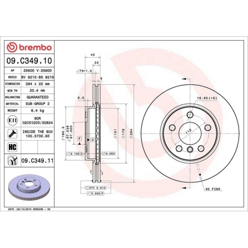 Set disc frana BMW 2 Active Tourer (F45) 11.13-10.21, 2 Active Tourer Van (F45) 11.13-10.21, 2 Gran Tourer (F46) 07.14-, X1 (F48) 11.14-12.22, X2 (F39) 11.17-10.23; Mini Mini (F55) 09.13-, Mini (F56) 12.13-, Mini Cabriolet (F57) 11.14-, Mini Clubman (F54)