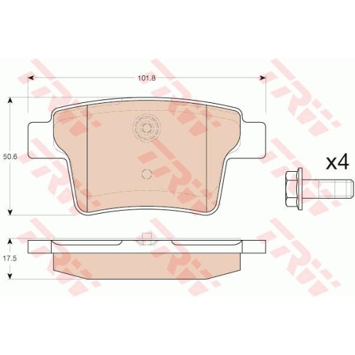 Set placute frana Trw GDB1988, parte montare : Punte spate