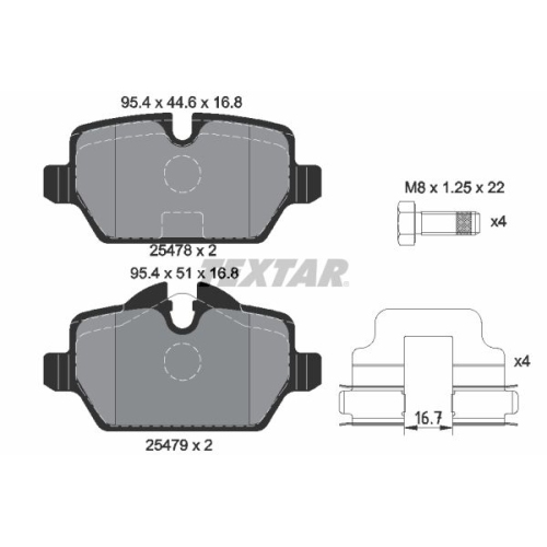 TEXTAR set placute frana,frana disc Q+