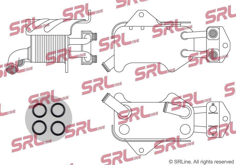 Radiator racire ulei motor, termoflot Ford Ranger 11-22, motor: 2.2 TDCI, radiator transmisie; garnituri incluse, 72x165x67, SRLine, Aluminiu, 1734016; 1742617