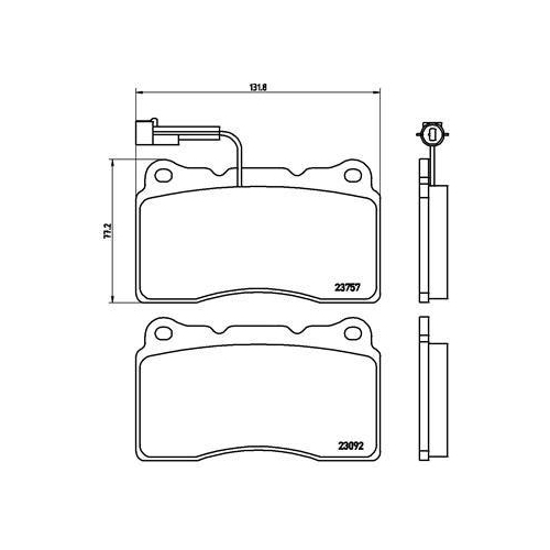 Placute frana Alfa Romeo 159 (939) 06.05-12.12, 159 Sportwagon (939) 06.05-12.12; Lancia Delta 3 (844) 08.08-08.14; Maserati Ghibli 3 (M157) 08.13-, Quattroporte 6 11.12-, Fata, BREMBO