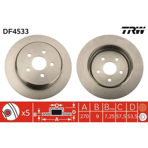 Set disc frana Chrysler Neon (Pl) 05.94-09.00, Neon 2 Saloon 08.99-, Neon 2 08.99-12.06, Pt Cruiser (Pt) 06.00-12.10, Pt Cruiser Cabriolet 06.00-12.10, Sebring (Jr) 09.00-06.07, Sebring Cabriolet (Jr) 04.01-06.07, Stratus Convertible (Jx) 04.96-04.01, Spa