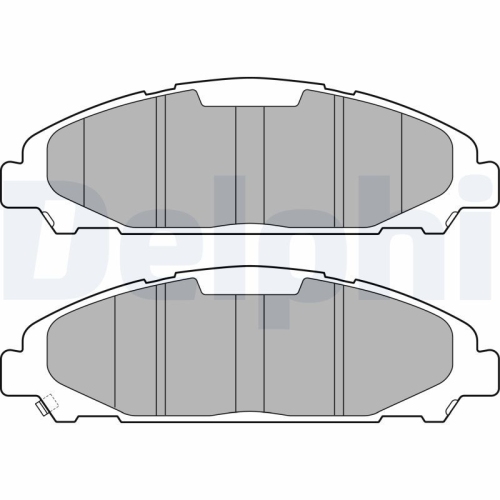 Set placute frana fata DELPHI, Ford Mustang Convertibil, 02.2014-, Mustang Coupe, 02.2014-, Fata; puntea fata