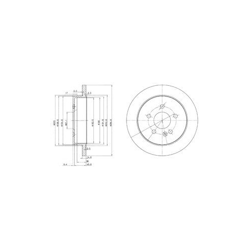Disc frana Delphi BG3398, parte montare : Punte Spate