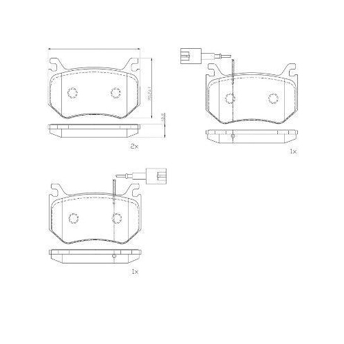 Placute frana Alfa Romeo Giulia (952) 10.15-, Stelvio (949) 12.16-, Spate, BREMBO