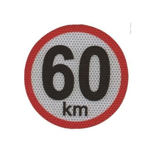 Autocolant reflectorizant limita viteza 60 km, diametru 150mm
