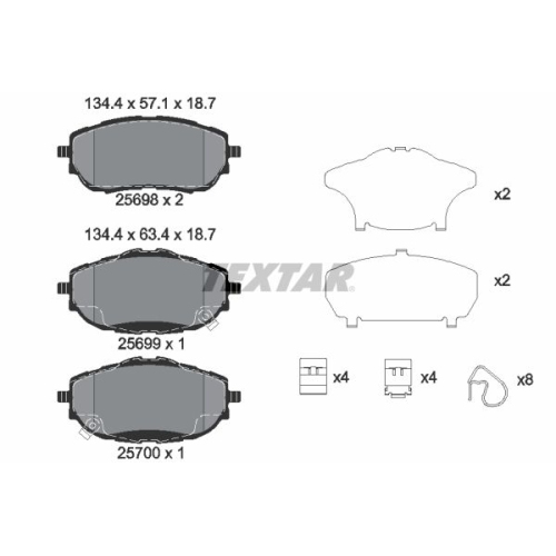 TEXTAR set placute frana,frana disc Q+