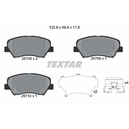 TEXTAR set placute frana,frana disc Q+