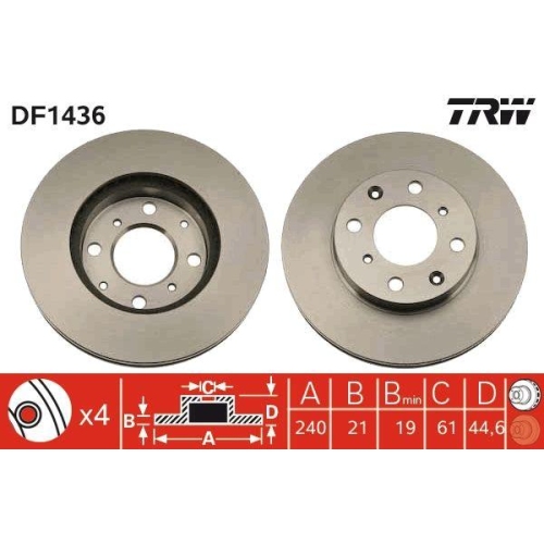 Set disc frana Honda Civic 5 Coupe (Ej) 08.93-03.96, Civic 5 Hatchback (Eg) 10.91-11.95, Civic 5 Sedan (Eg Eh) 10.91-12.96, Civic 6 Coupe (Ej Em1) 03.96-12.00, Civic 6 Fastback (Ma Mb) 09.94-02.01, Civic 6 Hatchback (Ej Ek) 10.95-03.01, Civic 6 Sedan (Ej