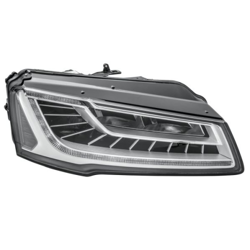 Far Audi A8 (D4/4f), 11.2013-, partea Dreapta, cu sistem iluminat in curba; cu lumina timp de zi tip LED; LED; electric; fara motor; fara unitate control LED, HELLA