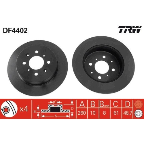 Set disc frana Honda Civic 6 Aerodeck (Mb Mc) 04.98-02.01, Civic 6 Fastback (Ma Mb) 09.94-02.01, Civic 6 Hatchback (Ej Ek) 10.95-03.01, Civic 7 Hatchback (Eu Ep Ev) 01.00-02.06, Civic 7 Sedan (Es Et) 10.00-04.06; Rover/Mg Mg Zr 06.01-04.05, Mg Zs Hatchbac