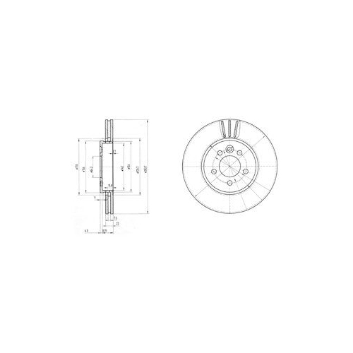 Disc frana Delphi BG3503, parte montare : Punte Fata