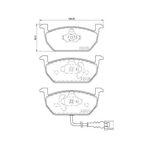 Placute frana Audi , A3 Sportback (8va 8vf) 09.12-08.21; Seat Leon (5f1) 09.12-05.21, Leon Box / Liftback (5f1) 09.12-08.20, Leon Sc (5f5) 01.13-12.18, Leon St (5f8) 09.12-08.20, Leon St Box / Estate (5f8) 01.13-08.20; Skoda Octavia 3 (5e3 Nl3 Nr3) 11.12-