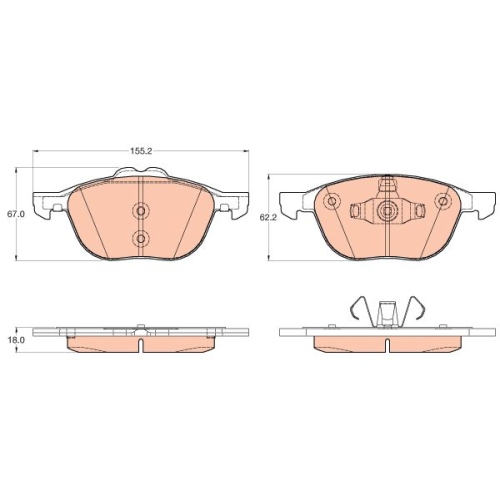 Placute frana Ford Kuga 2 (Dm2), 05.2012-, Transit Connect, 02.2013-, Motorizare 1.5, TRW
