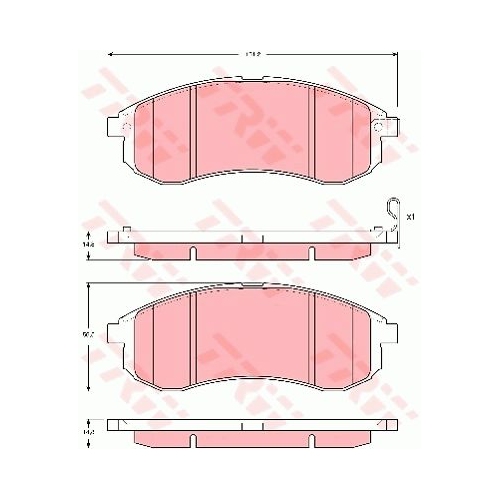 Set placute frana Trw GDB3380, parte montare : Punte fata