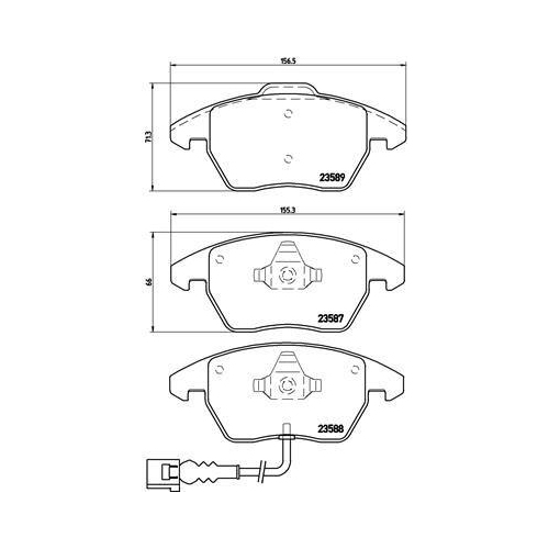 Placute frana Audi A1 (8x1, A1 Sportback (8xa, A3 (8p1), A3 Cabriolet (8p7), A3 Sportback (8pa); Seat Altea (5p1), Altea Xl (5p5, Ibiza 4 (6j5, Ibiza 4 Sc (6j1, Ibiza 4 St (6j8, Leon (1p1), Toledo 3 (5p2), Toledo 4 (Kg3); Skoda Fabia 2 (542), Fabia 2 Esta