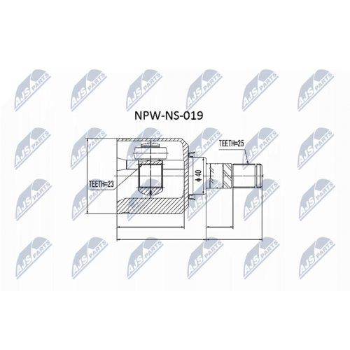 Cap planetara interior Nissan Almera N15 1.6 1995-2000, Sunny N14 1.6 1990-95 Stanga, Dreapta, 39711-02E07