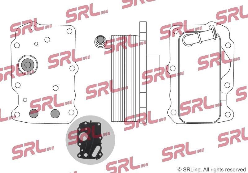 Radiator racire ulei motor, termoflot Jaguar E-Pace 17-, F-Pace 16-, Xe 15-, Xf 15-, motor: 2.0 d, 2.0 T, garnituri incluse, 65x140x45, SRLine, Aluminiu, G4D36A642BB; JDE36854