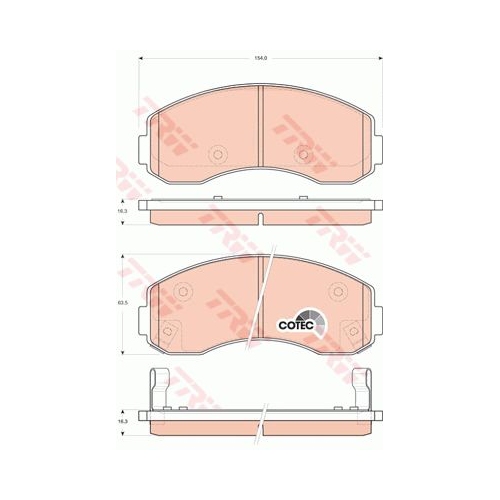 Set placute frana Trw GDB3434, parte montare : Punte fata