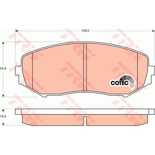 Set placute frana Trw GDB3443, parte montare : Punte fata
