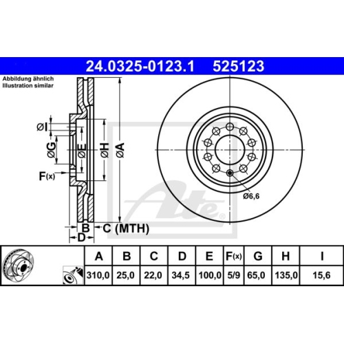 Disc frana Ate 24032501231, parte montare : punte fata