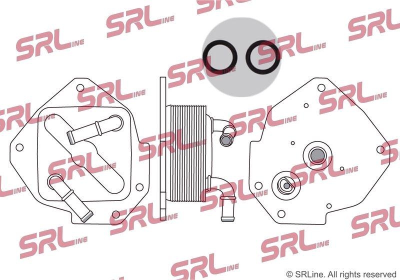 Radiator racire ulei motor, termoflot Mazda 3 13-19, 6 12-, Cx-5 12-, Cx-5 17-, motor: 2.2 Skyactiv-D, garnituri incluse, 100x100x47, SRLine, Aluminiu, SH0114700