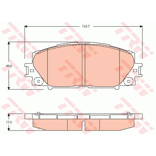 Set placute frana Trw GDB3459, parte montare : Punte fata