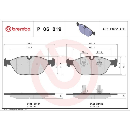 Placute frana Audi A4 B5 Avant (8d5), A8 D2 (4d2), TT (8n3), BMW 7 (E38), Z8 Roadster (E52), Chrysler Crossfire, Mercedes C-Class (W202), CLK (C208), E-Class (W210), S-Class (W220), VW Golf 4 (1j1), Passat B5.5 (3b3), punte fata, BREMBO