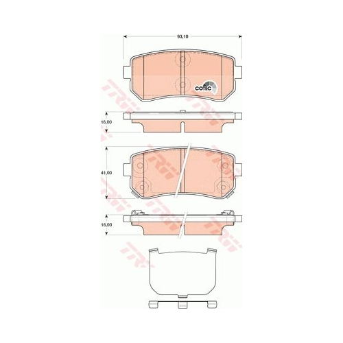 Placute frana Hyundai I20 (Pb, Pbt), 08.2008-, I30 (Fd), 10.2007-11.2011, Ix35 (Lm, El, Elh), 08.2009-, Tucson (Jm), 08.2004-, Kia Sportage (Sl), 09.2009-, TRW