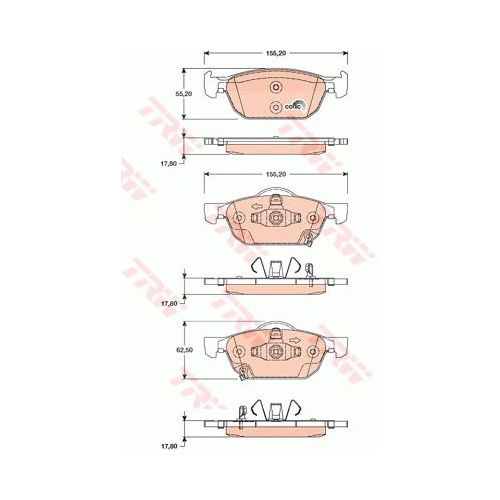 Placute frana Honda Accord Viii (Cu), 06.2008-, Motorizare 2.0i, TRW