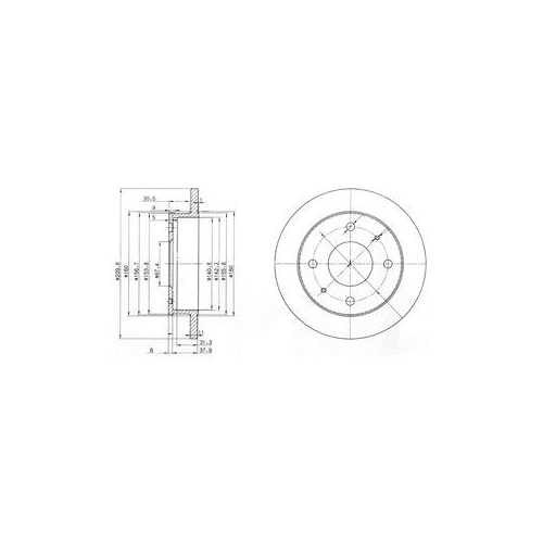 Disc frana Delphi BG3618, parte montare : Punte Fata